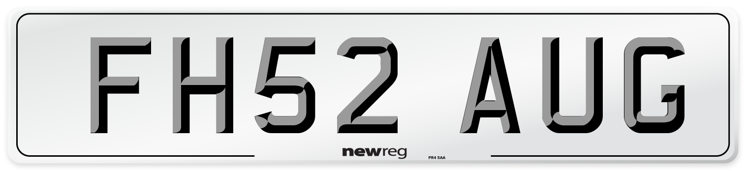 FH52 AUG Number Plate from New Reg